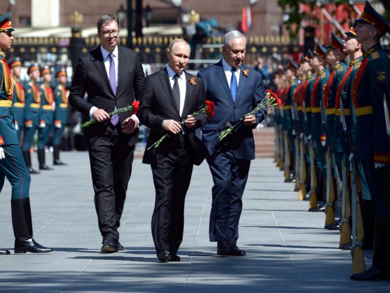 PM Netanyahu with Russian President Putin during Victory Day Parade in Moscow